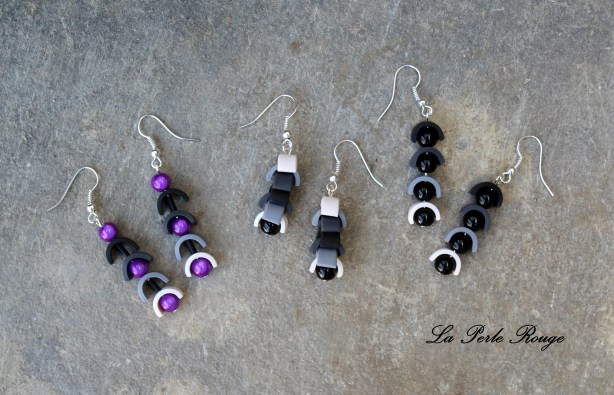 Boucles d'oreilles fimo et perles de verre