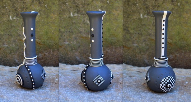 Soliflore gris, noir et blanc