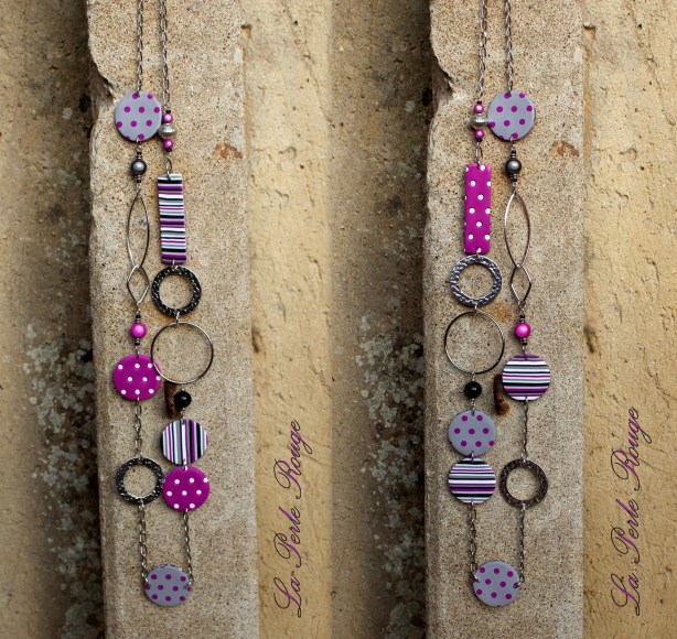 sautoir rose et gris - Copie